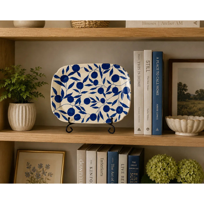 Olivia Dusty Blue Plate, Dusty Blue