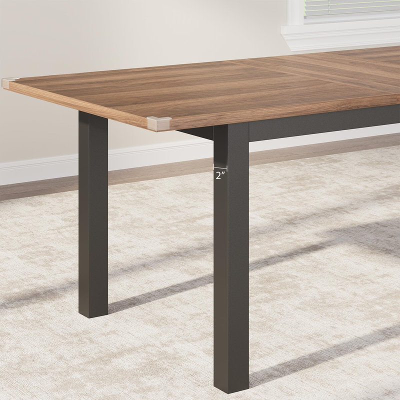 Ensemble de table de salle à manger 5 pièces pour 4-6, grande table de salle à manger extensible de 63 po, Brun