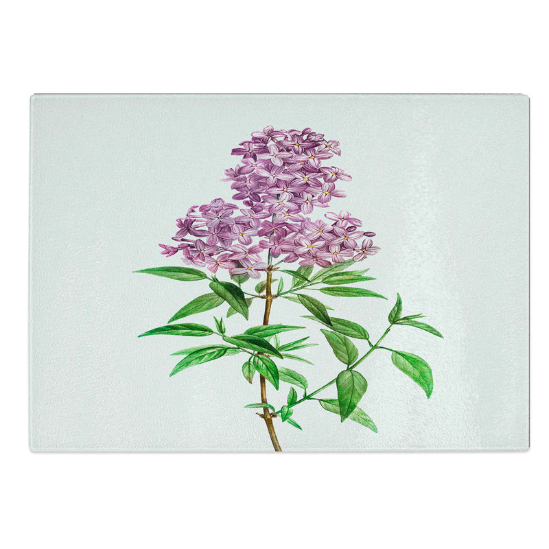 Tempered Glass Persian Lilac Flowers by Pierre-Joseph Redoute Chopping Board, 28.5 cm W x 20 cm L