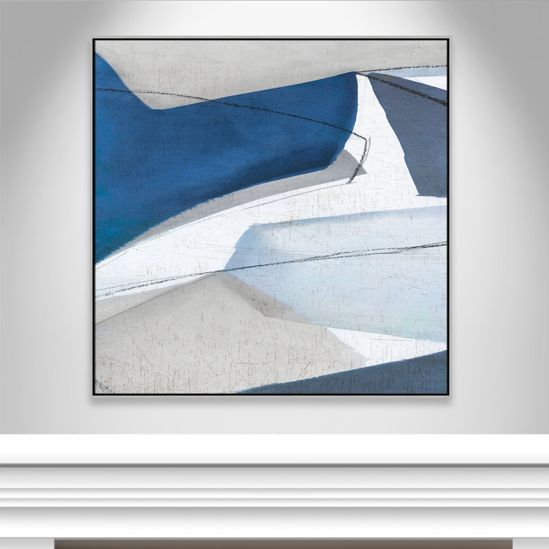 «Dynamic Drifts II» par Emma Peal, Encadrement argenté, Pas de tapis, H 46,5 po x l 46,5 po x P 2 po