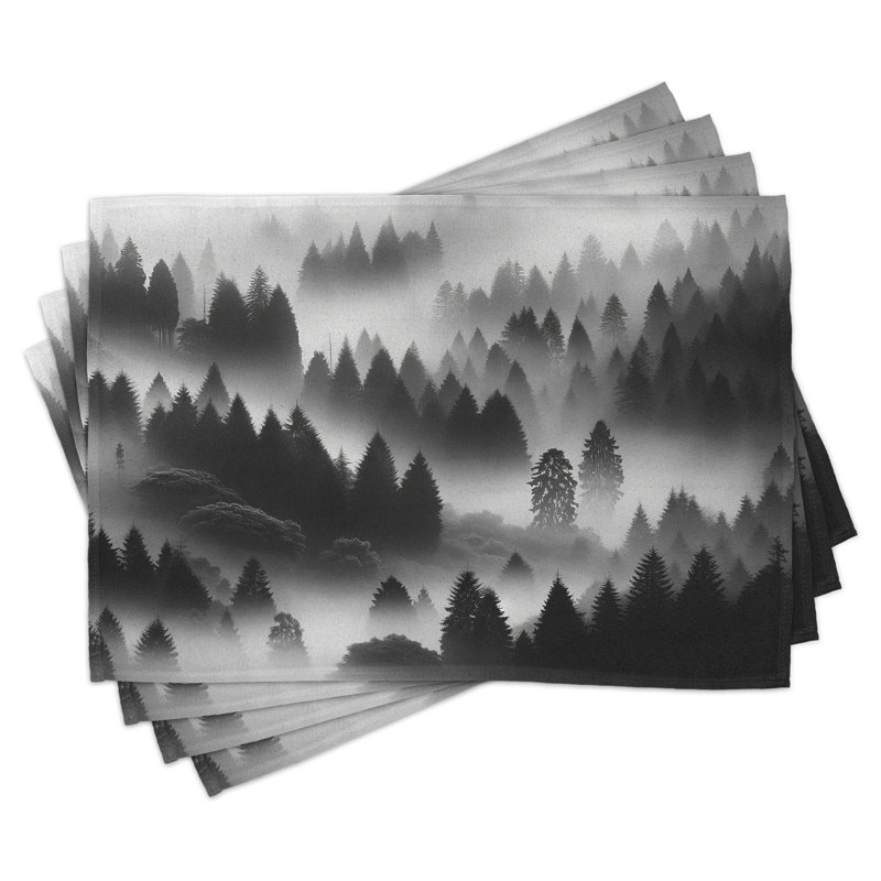 Ensemble de 4 napperons noirs et blancs Ambesonne