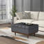 Repose-pieds de rangement pour table basse avec dessus relevable et pieds en bois massif Mariah