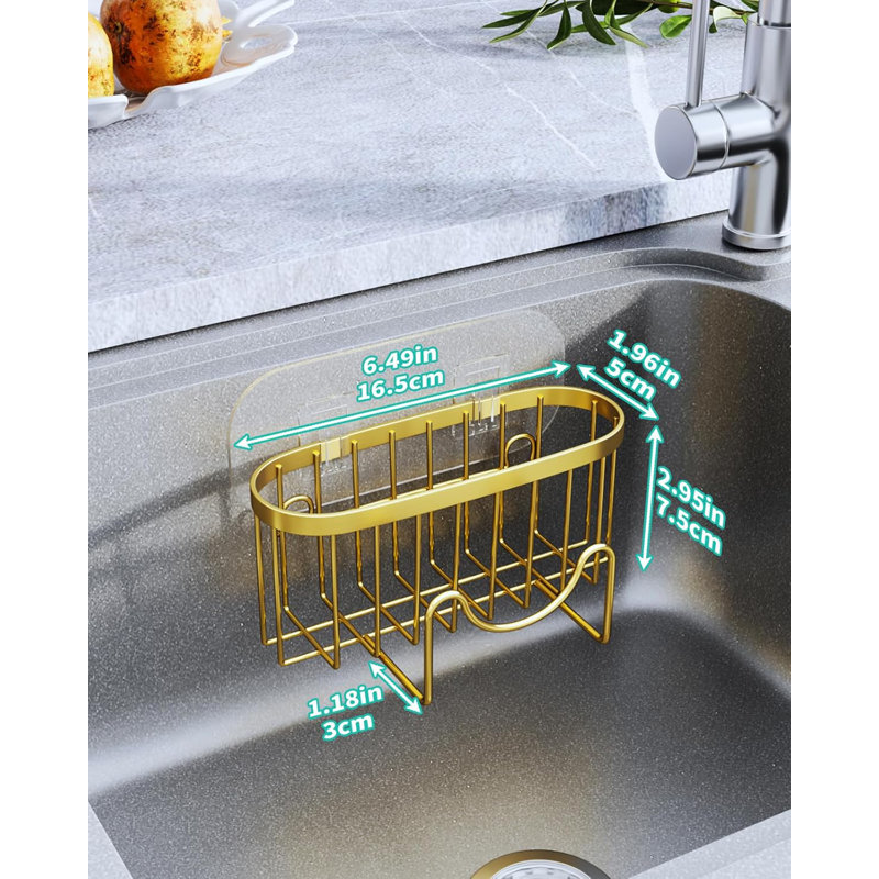Porte-éponge en acier inoxydable multifonctionnel en forme de M, méthodes d'installation double, drainage rapide et organisateur d'évier de cuisine peu encombrant