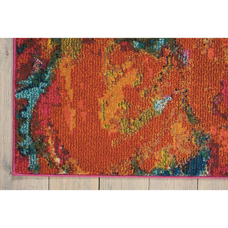 Tapis rouge moderne Enoch, Rectangle 3 pi 11 po x 5 pi 11 po