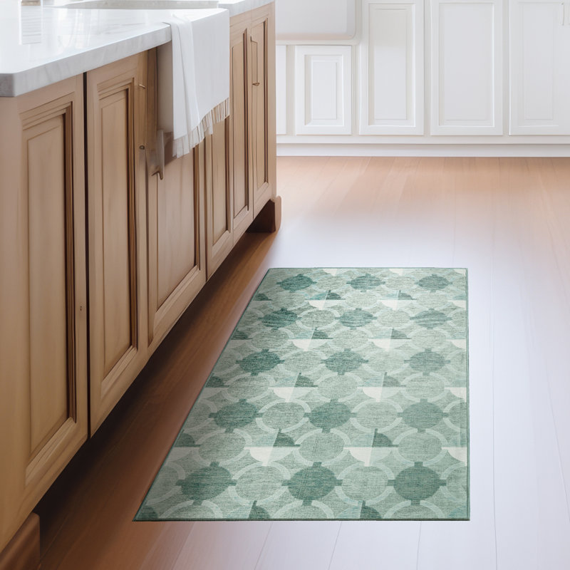 Performance Flatweave Washable Geometric Indoor / Outdoor Rug, Rectangle 3' x 5'