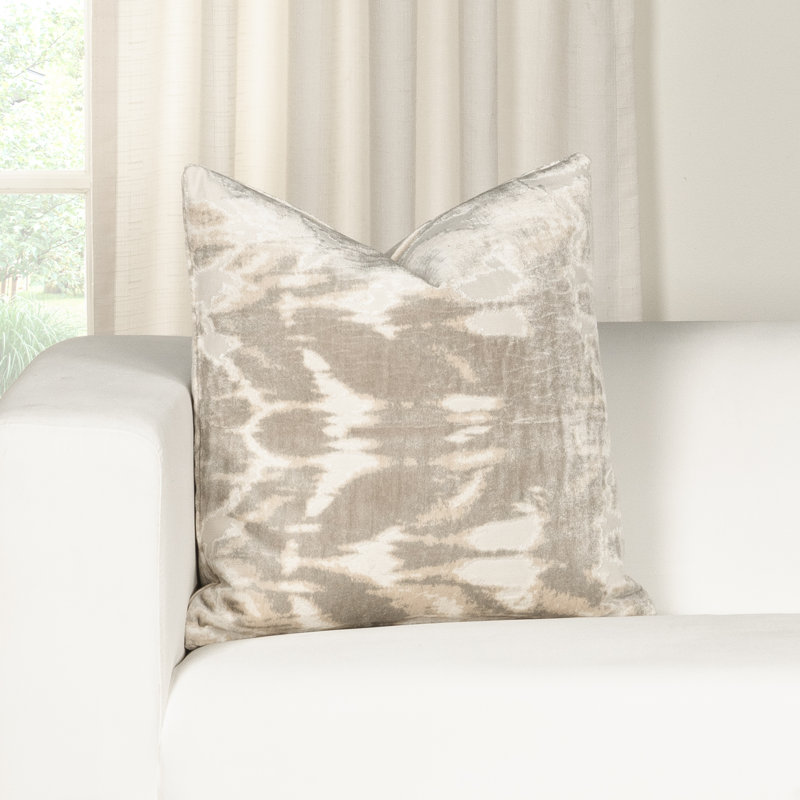 Coussin décoratif en velours Siscovers Nirvana, Ivoire ivoire, H 30 po x l 30 po