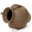 Vase rond rustique en terre cuite brun vieilli de 36,6 cm de hauteur avec trois anses