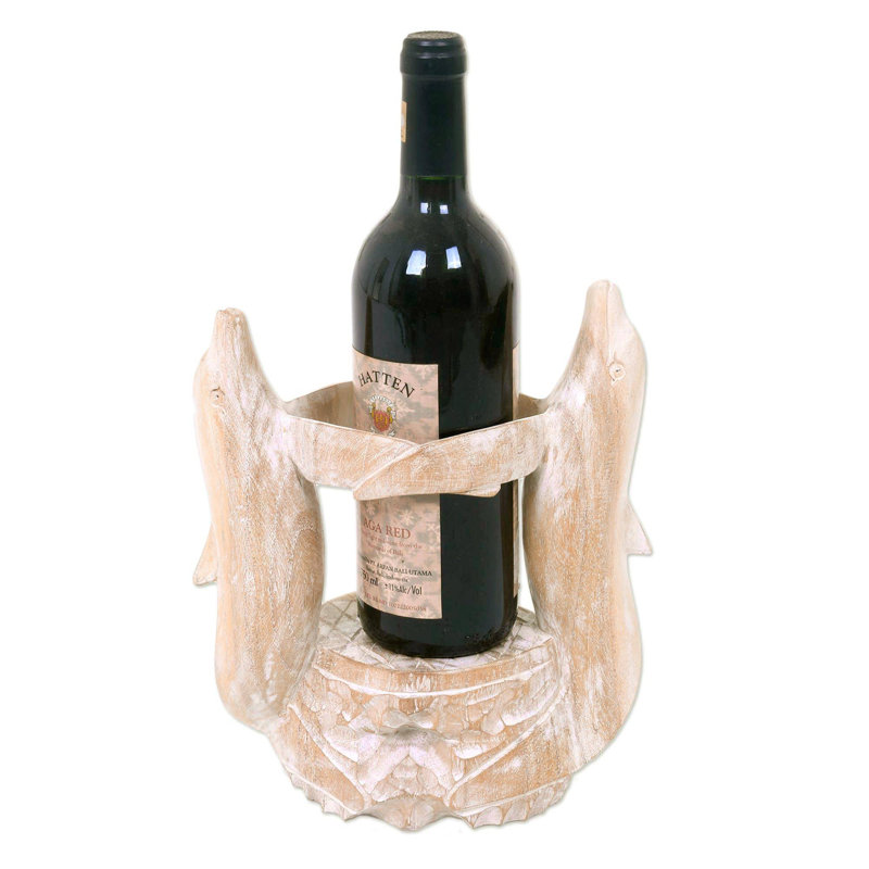 Mcdaniel Solid Wood Tabletop Wine Bottle Rack in Beige