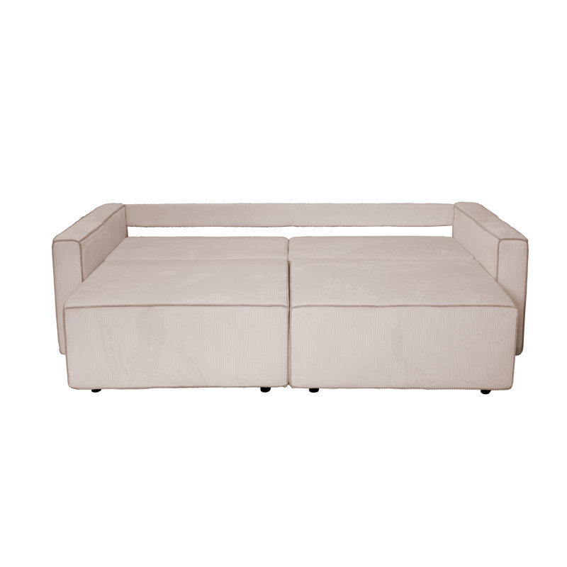 3 Seater Sleeper Sofa with Storage, White