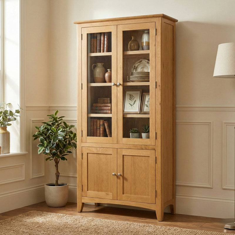 Censu Solid Wood 100 cm W Display Cabinet