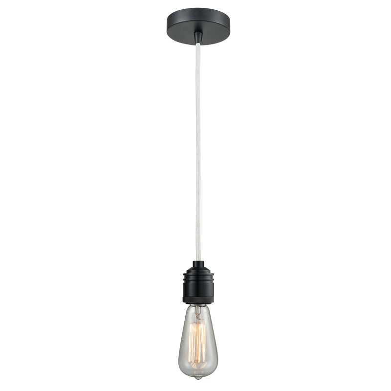 Cecil 1 - Light Single Pendant, Matte Black/White