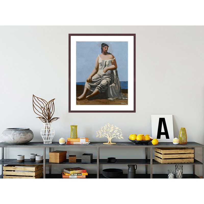«Woman by the Sea» par Pablo Picasso, impression giclée sur cadre, H 39,38 po x l 33,5 po