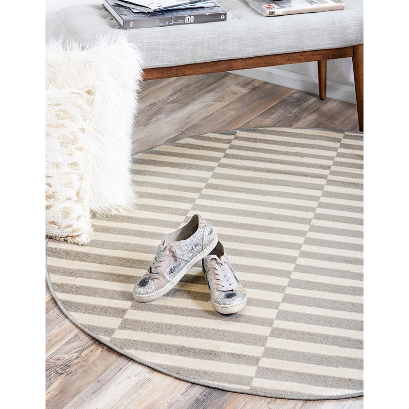 Wingate Striped Indoor Rug, Round 8'