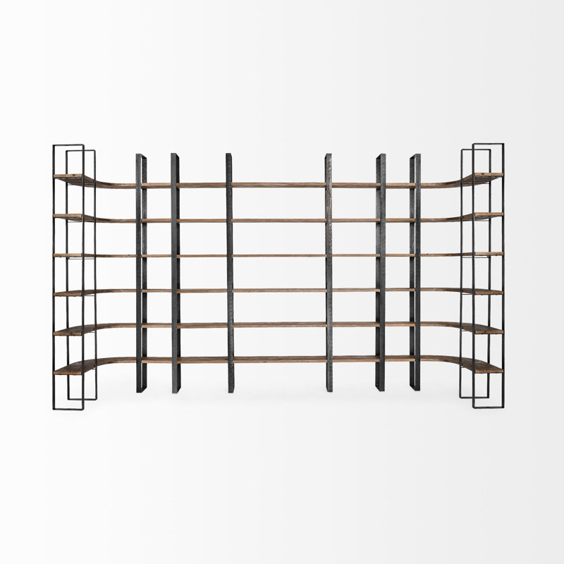 Corner Bookcase, Black/Dark Brown