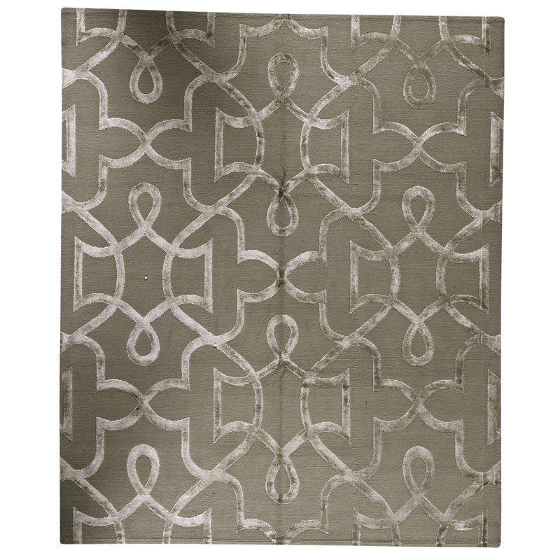 High-Quality Hand-Knotted Yellow And White Area Rug