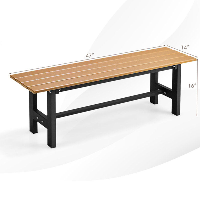 Banc d'extérieur en métal Latoysha, Brun