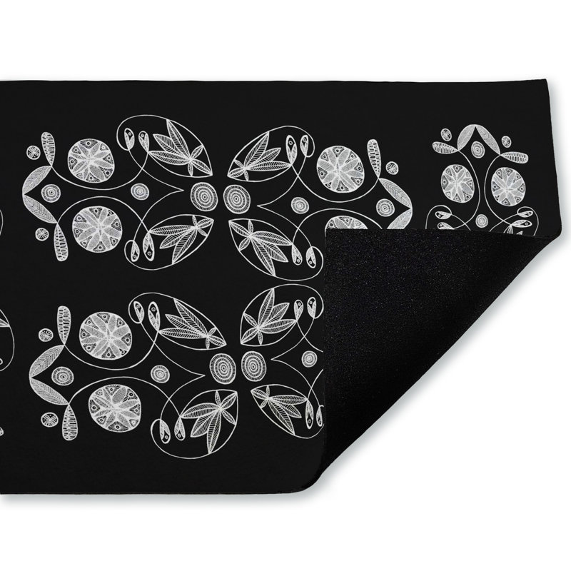 Tapis d'extérieur à motif de fractales rondes variées, design par El Perkin, 18 po x 30 po, Fractales rondes variées
