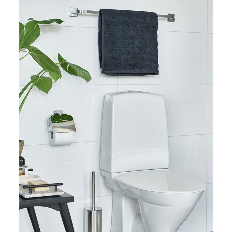 Porte-papier hygiénique mural avec couvercle - chrome poli