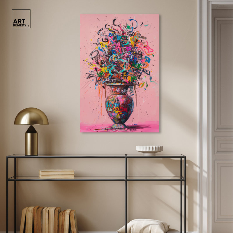 Vase graffiti sur toile Graffiti Pop Art par Art Remedy, Toile tendue, H 36 po x l 24 po