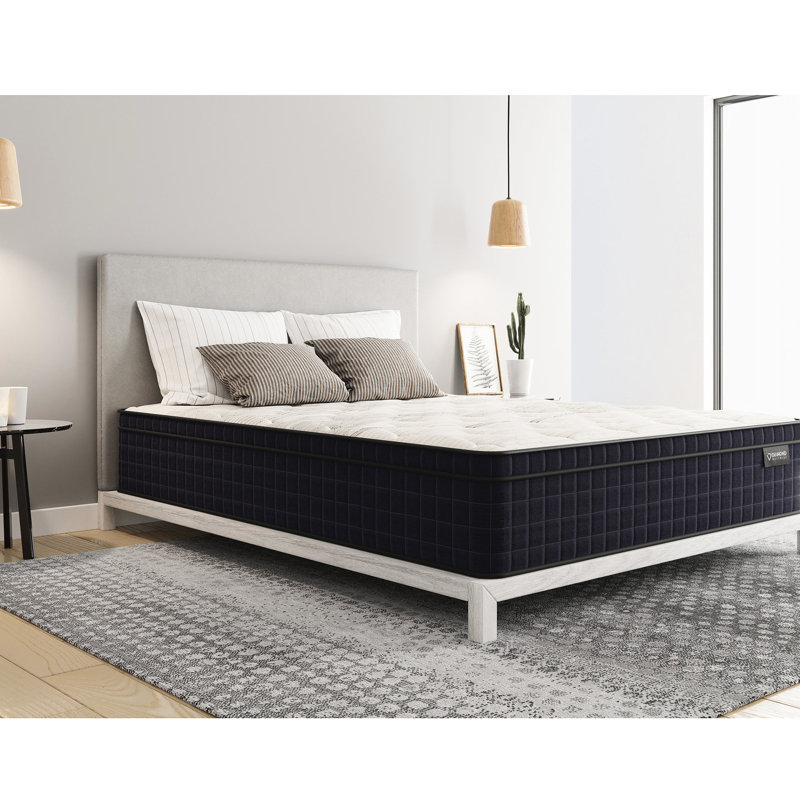 Très grand matelas en cuivre de taille moyenne, 12,5 po, blanc, 12.62", Très grand lit