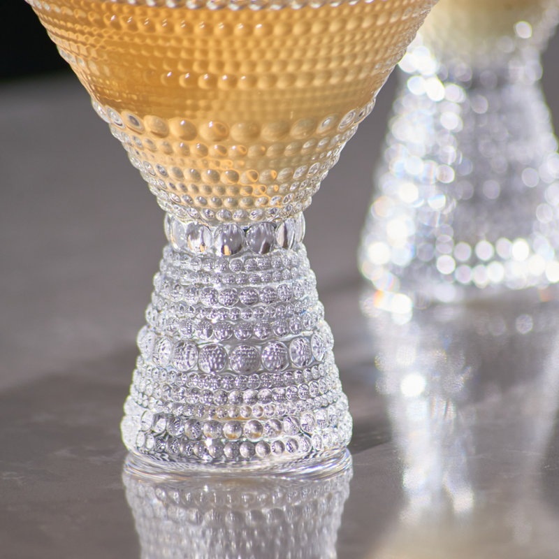 Verres à martini transparents - Ensemble de 4 verres à martini embossés 9 oz