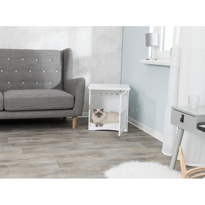 Cage d'intérieur idéale pour les petits chien en bois de 19 po x 20 po TRIXIE pouvant servir de d'appoint, Blanc