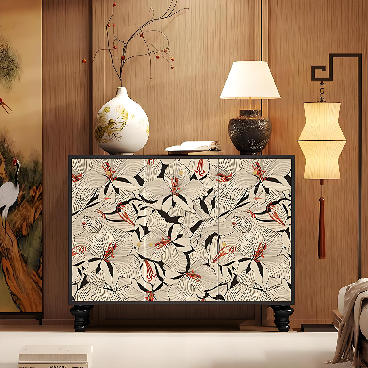 East Urban Home French Vintage Solid Wood Storage Cabinet | Wayfair