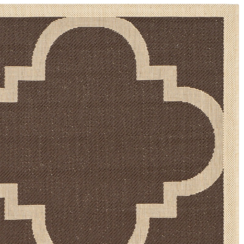 Joyner Hooked Dark Brown/Beige Indoor/Outdoor Rug, Rectangle 160 x 231cm