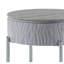 Table de bout grise à finition lustrée et chrome