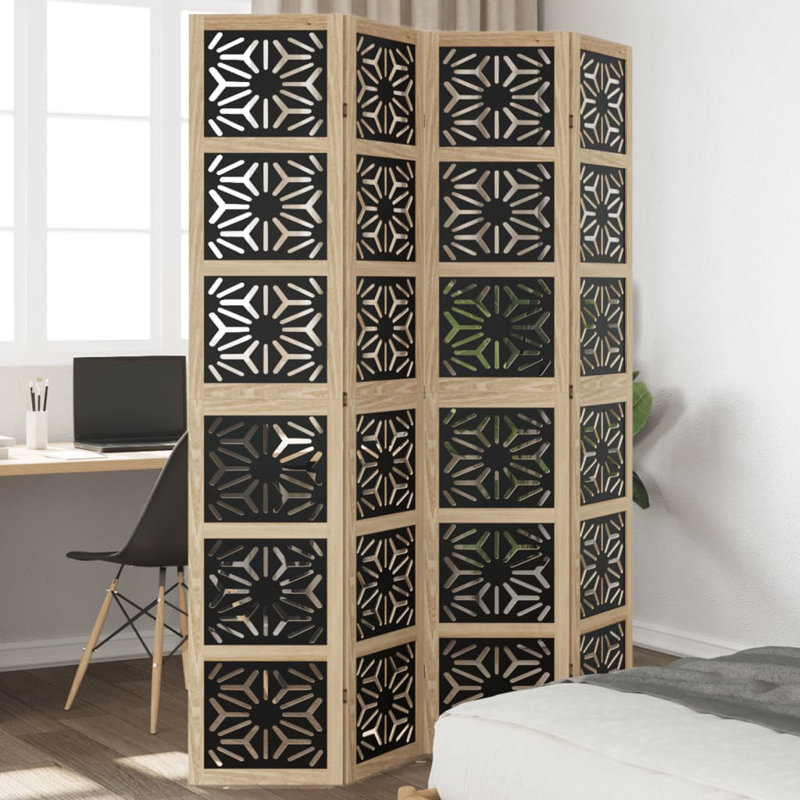 Cellestine Solid Wood Accent Room Divider, 200cm H x 145cm W