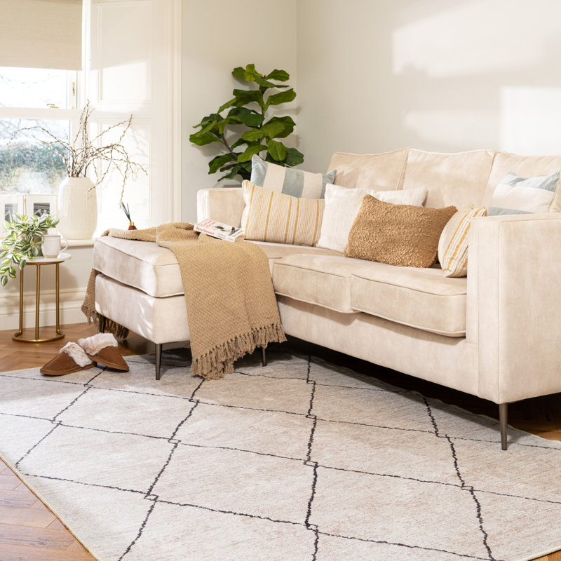 Vintage Look Cotton Flatweave Area Rug, 120cm x 170cm