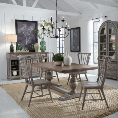 Chalita Trestle Dining Set with Rectangular Table