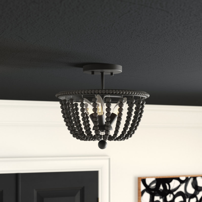 Plafonnier semi-encastré 3 lumières Speier, Zinc vieilli