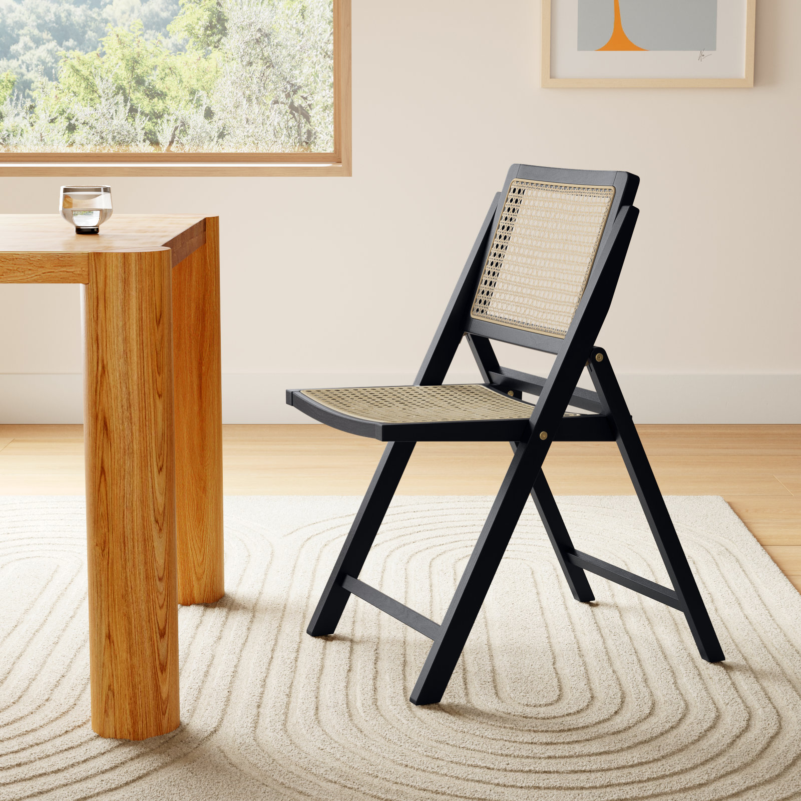 Dan Dining Chair, Black/Natural