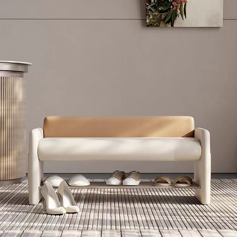 Banc de rangement pour 4 paires de chaussures, Jaune / crème