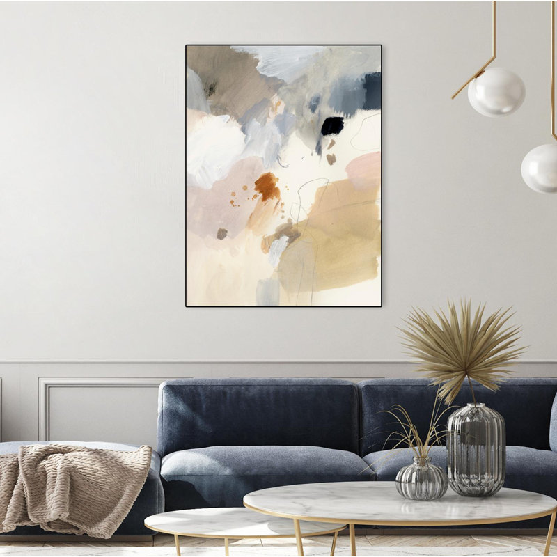 «Neutral Scrawl I», toile encadrée par Giant Art, H 24 po x l 18 po