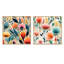 Ensemble de 2 ensembles de collage carrés abstraits botaniques d'Yvette-101851686-101851688