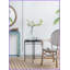 Table basse industrielle moderne avec plateau en bois de teck - 19,7 x 19,7 x 23,6 pouces, polyvalente pour le salon / la table de chevet