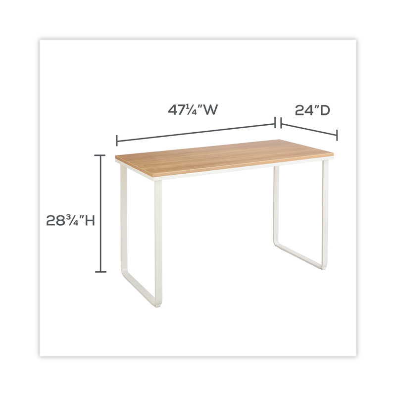 Steel Writing Desk, Beech and White