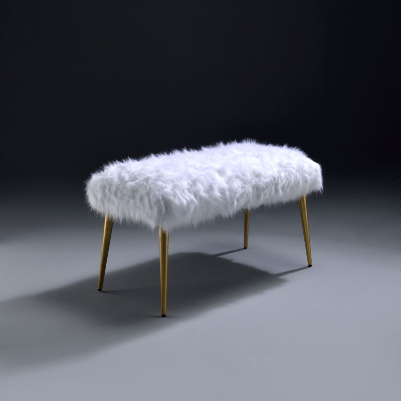 Banc blanc et doré avec pieds droits