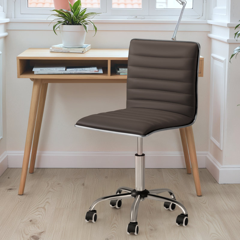 Chaise de bureau d'ordinateur Kaycee, Brun