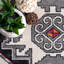 Tapis de zone rouge/noir oriental Hildebrand-703383367