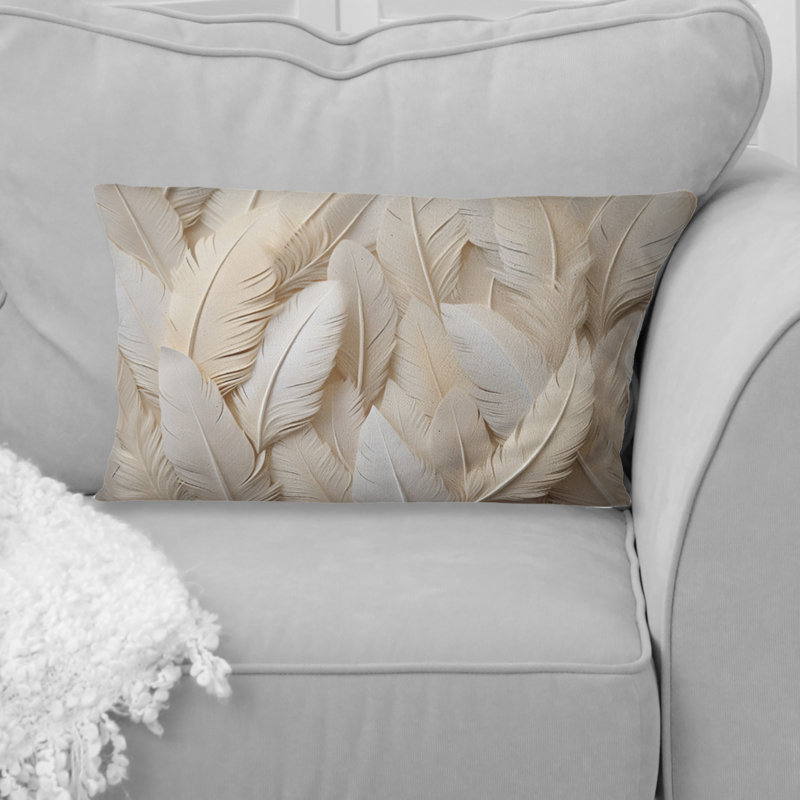 Coussin Feathery Plumes - Feathers, Rectangle H 12 po x l 20 po