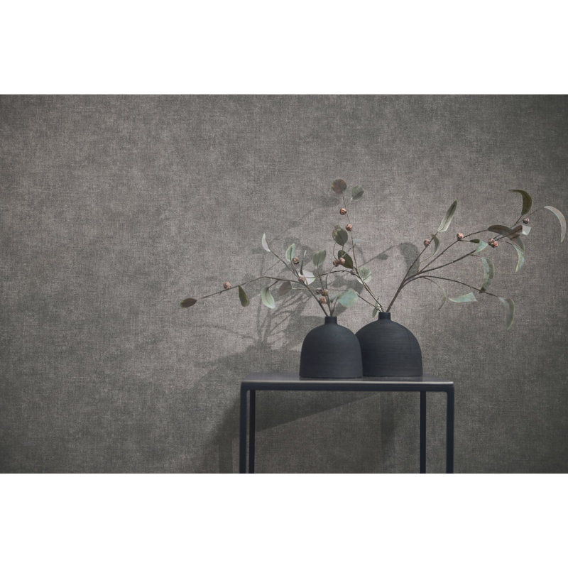 Galerie Horizon Textured Plain Wallpaper, Grey