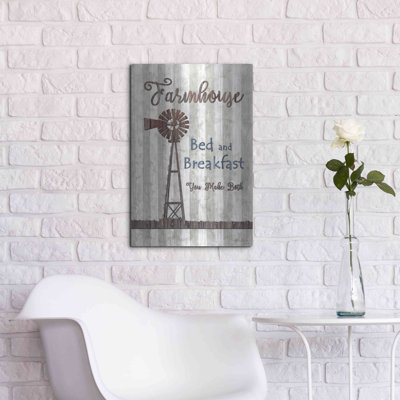 «Farmhouse Bed & Breakfast» par Lori Deiter, art mural en métal, 16 po x 24 po