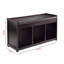 Banc de rangement 2 pièces avec coussin en similicuir brun Shirely, H 20,66 po x l 37,26 po x P 13,31 po