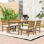 Ensemble de salle à manger 5 pièces en bois d'acacia avec chaises rembourrées pour la cour, le balcon ou la piscine-263010727-263010744