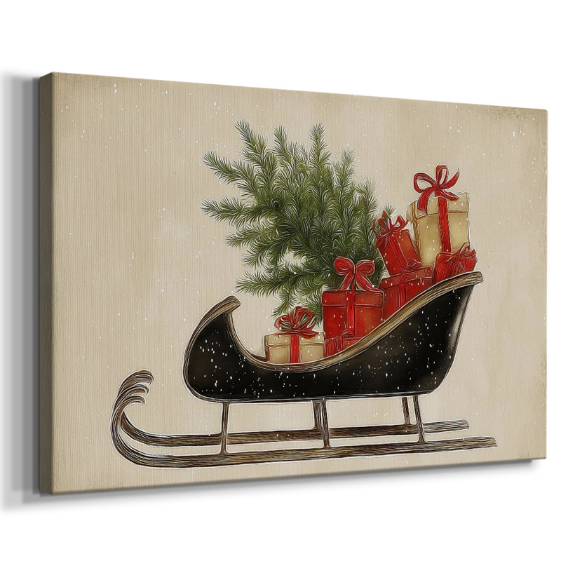 «Eve of Golden Sleigh», toile tendue avec châssis de qualité supérieure, H 12 po x l 18 po