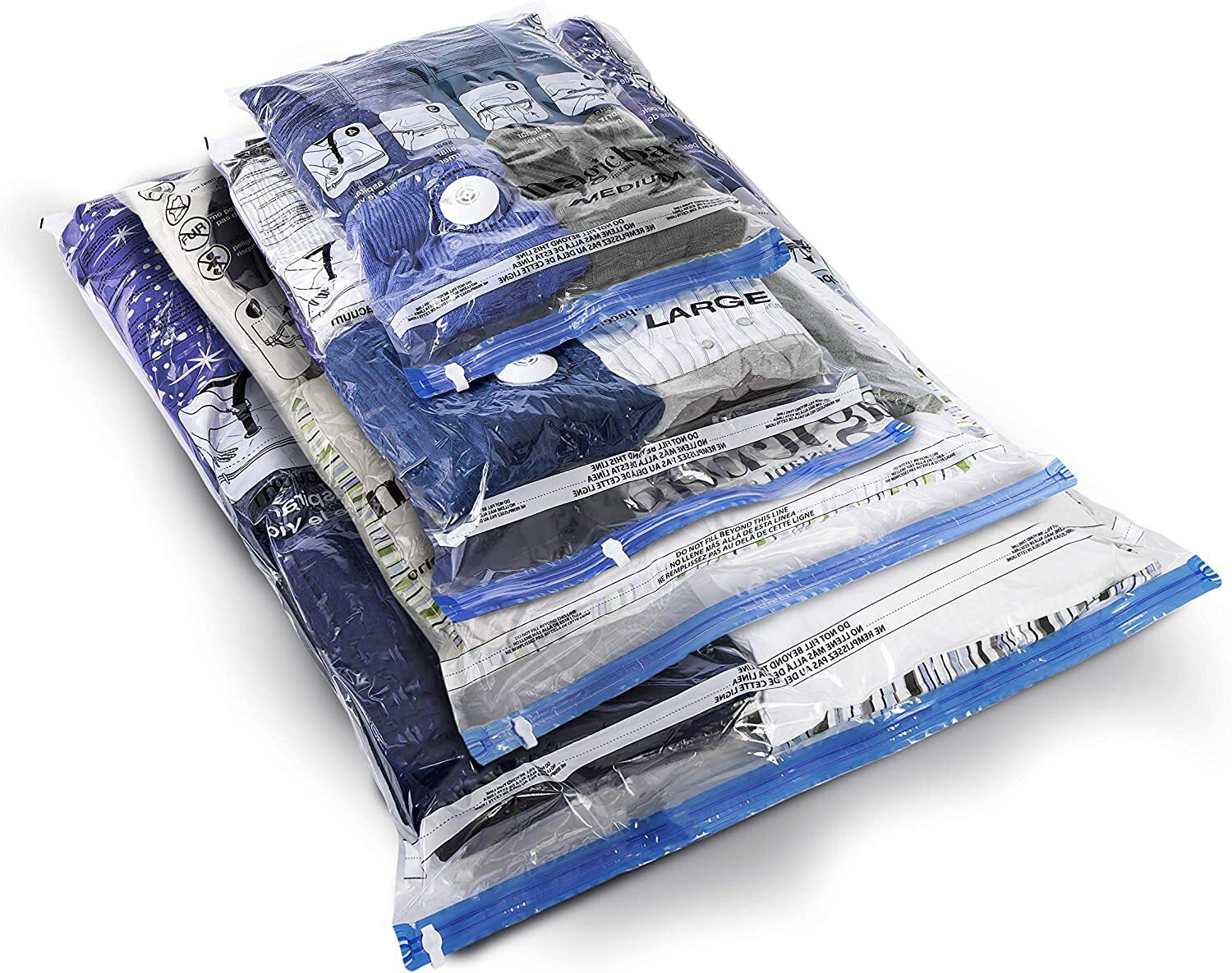 Ziploc Space Bag Clothes Vacuum Sealer Storage Bags L/XL, 2 Bags Total  (Each) 