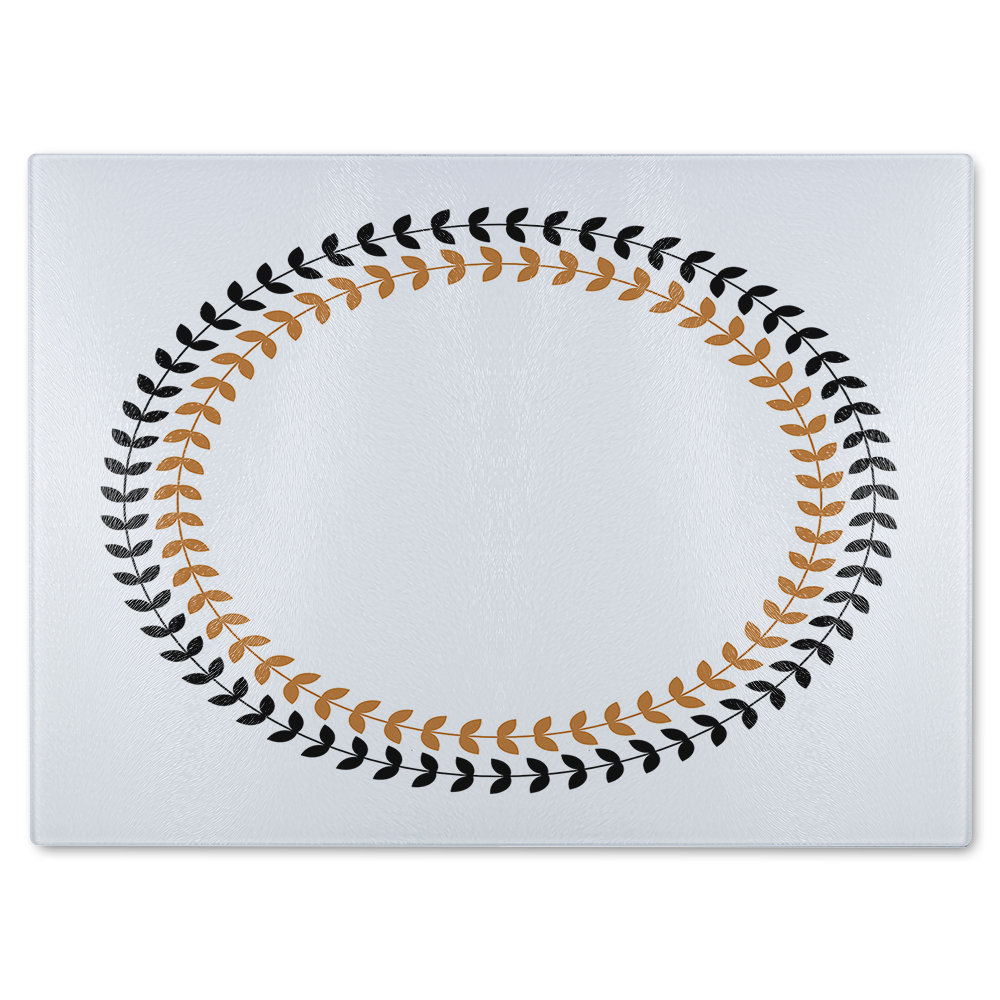 Greek Olive Tree Leaves Glass Chopping Board